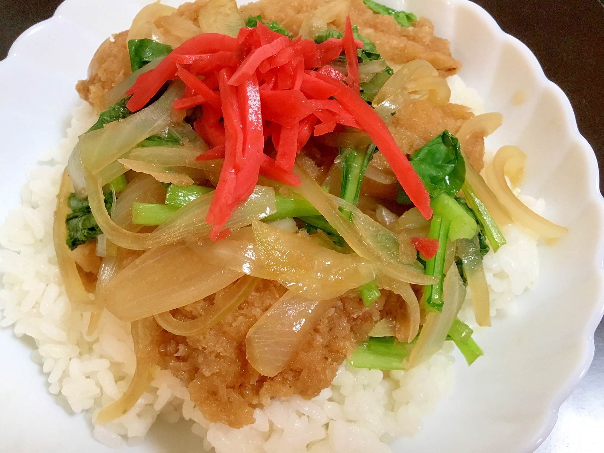 小松菜鳥かつ丼