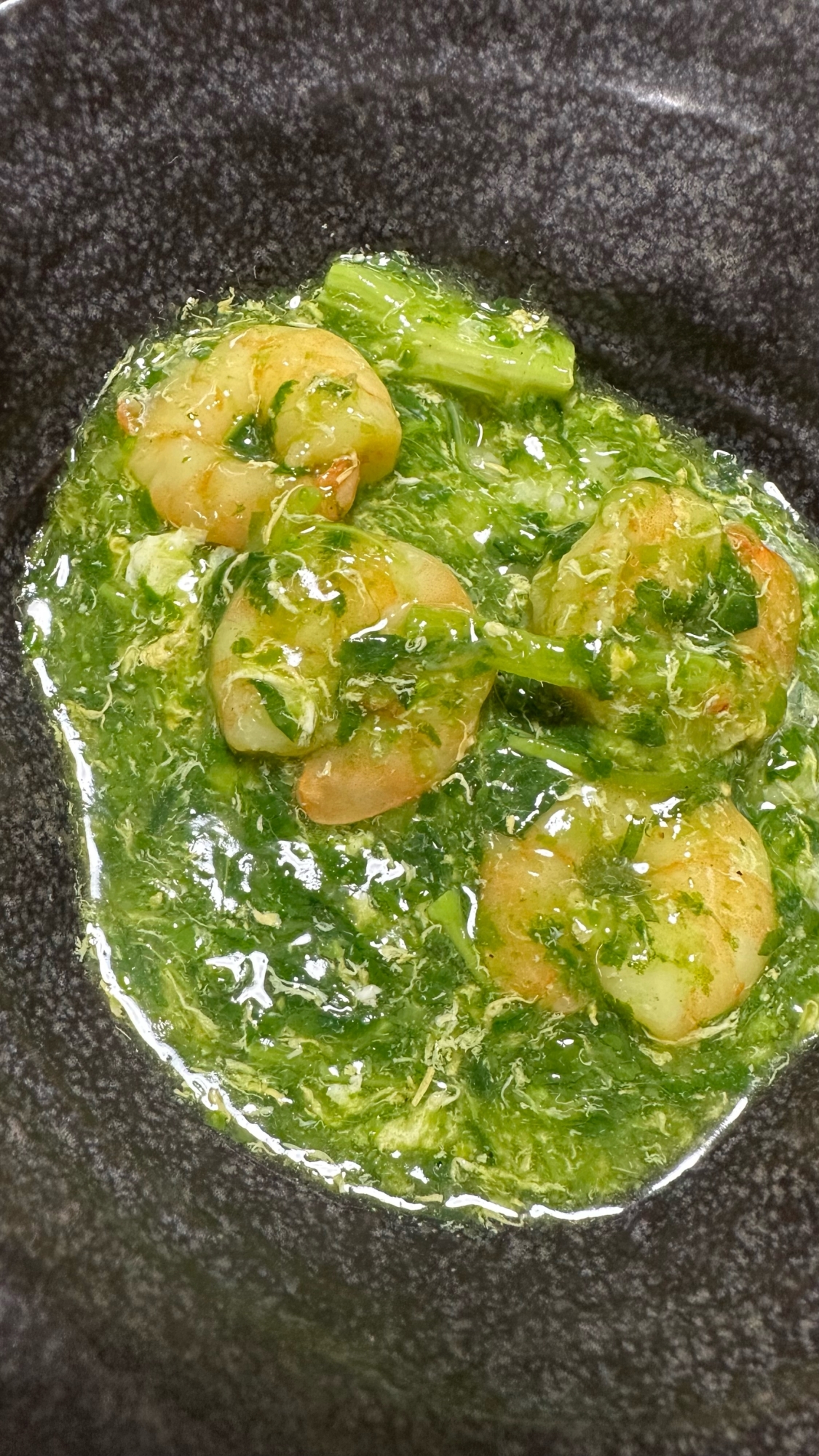 葉酸⭐菜の花とエビの卵クミンあんかけ