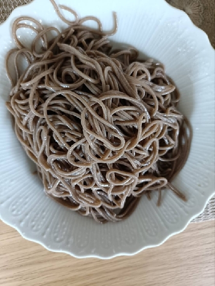 レンジで茹で蕎麦