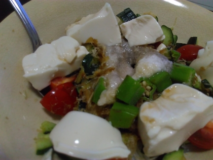 豆腐と山芋のサラダ