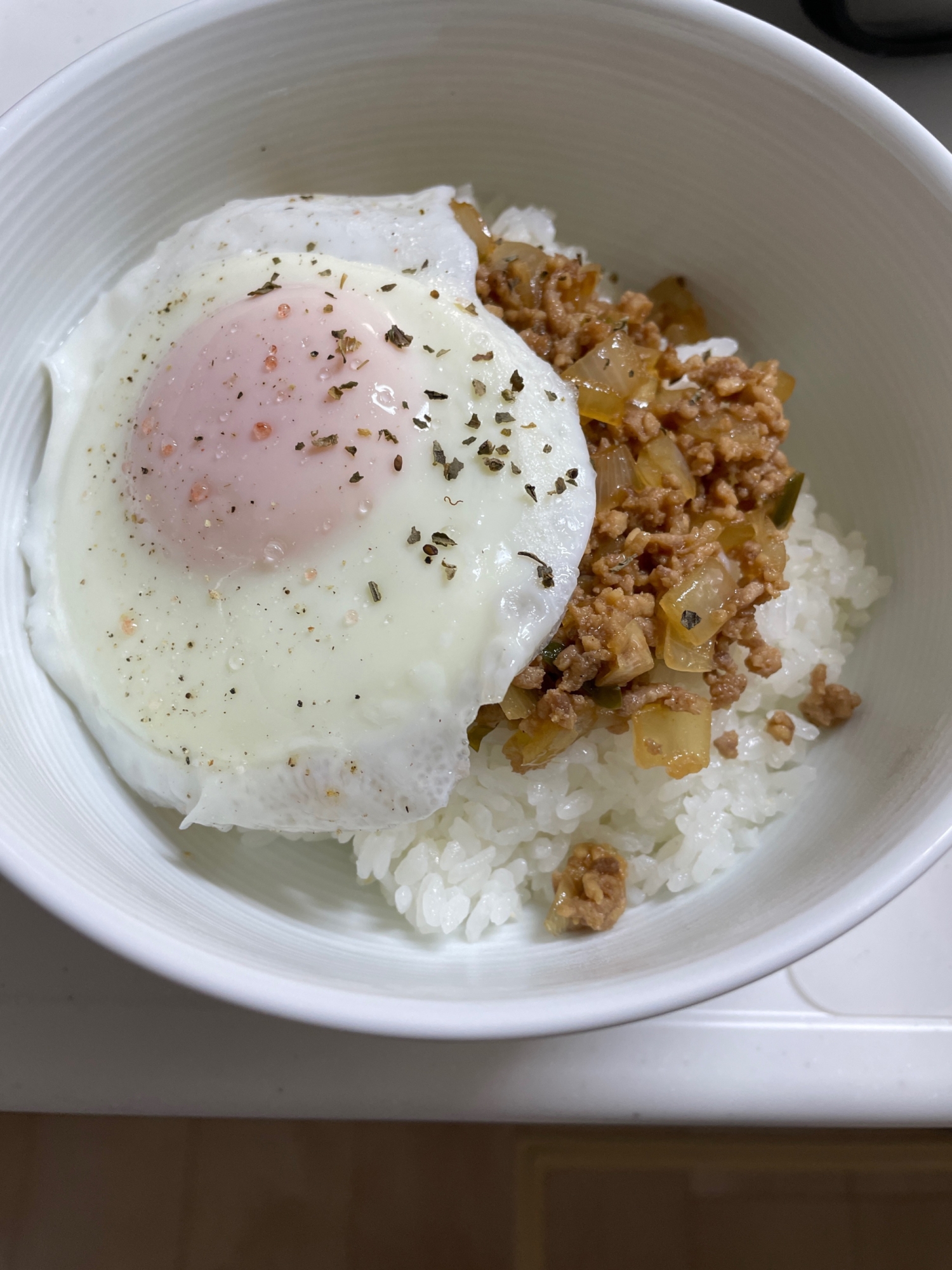 簡単！ガパオ風ライス　(甘辛そぼろ丼)