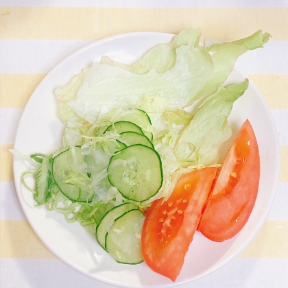 サラダ菜とキャベツとトマトと胡瓜のサラダ