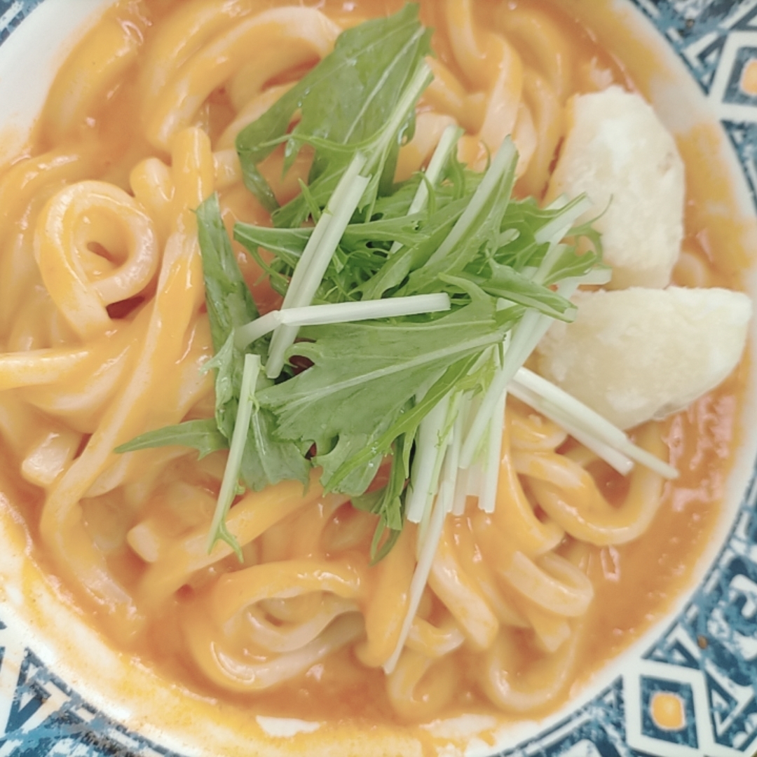 パスタソースで簡単♫カニクリームうどん