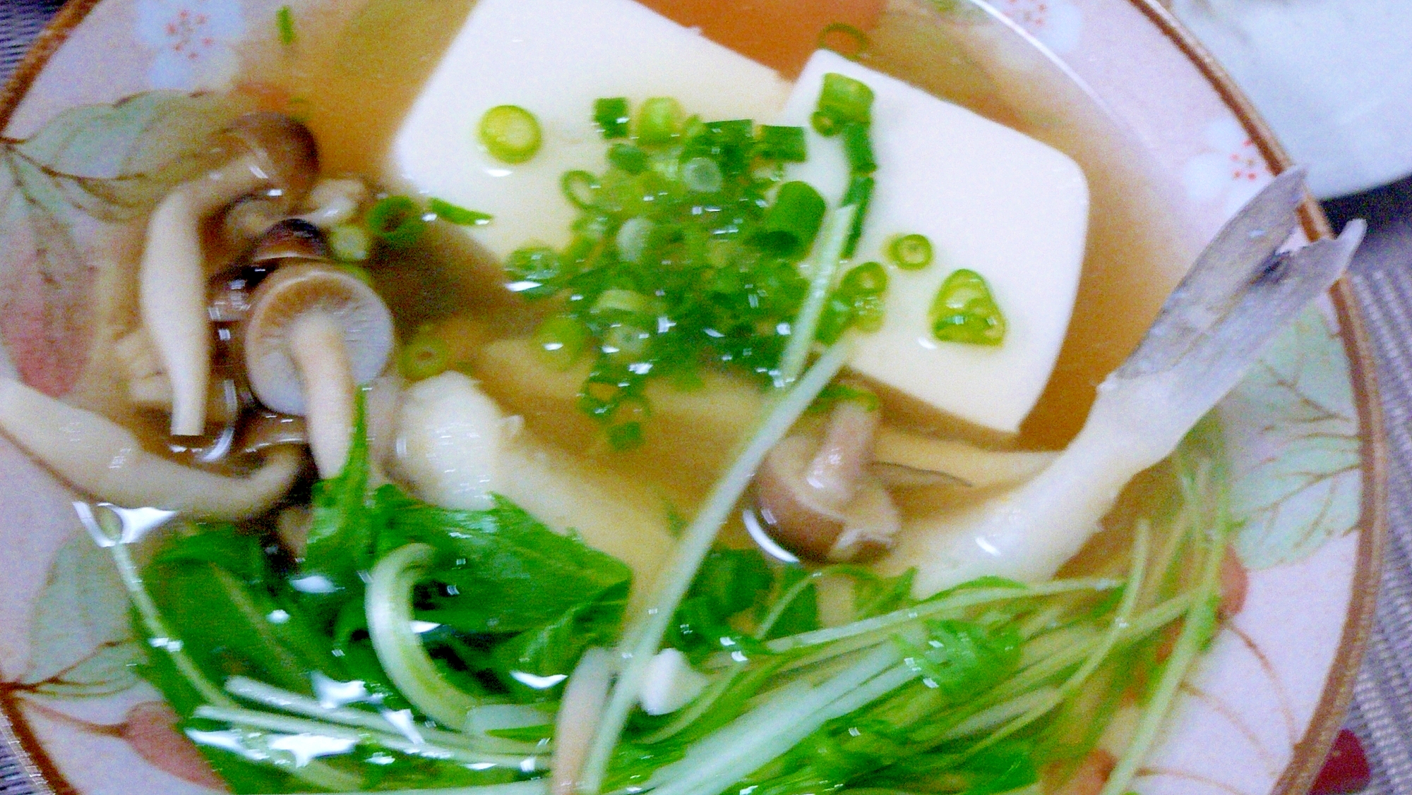 ❤　フグ＆水菜＆豆腐＆シメジのお汁　❤