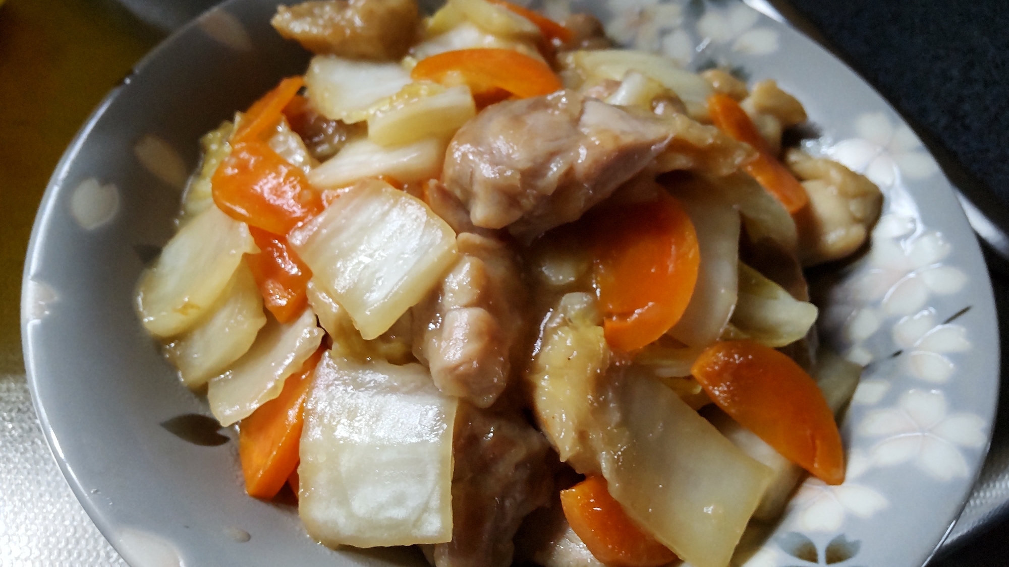 鶏と白菜のポン酢炒め