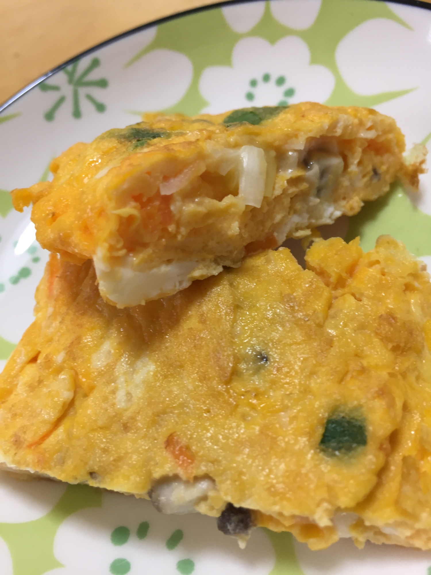 椎茸長ネギ人参入り卵焼き