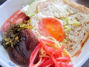 乾麺で！　とんこつ混ぜ麺