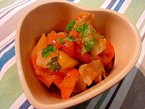 豚バラスライスのトマト煮込み