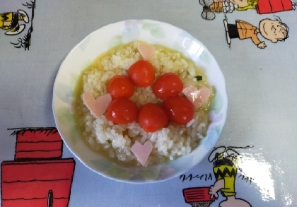 味噌ラーメン風味雑炊(おかゆ)バレンタインVer.