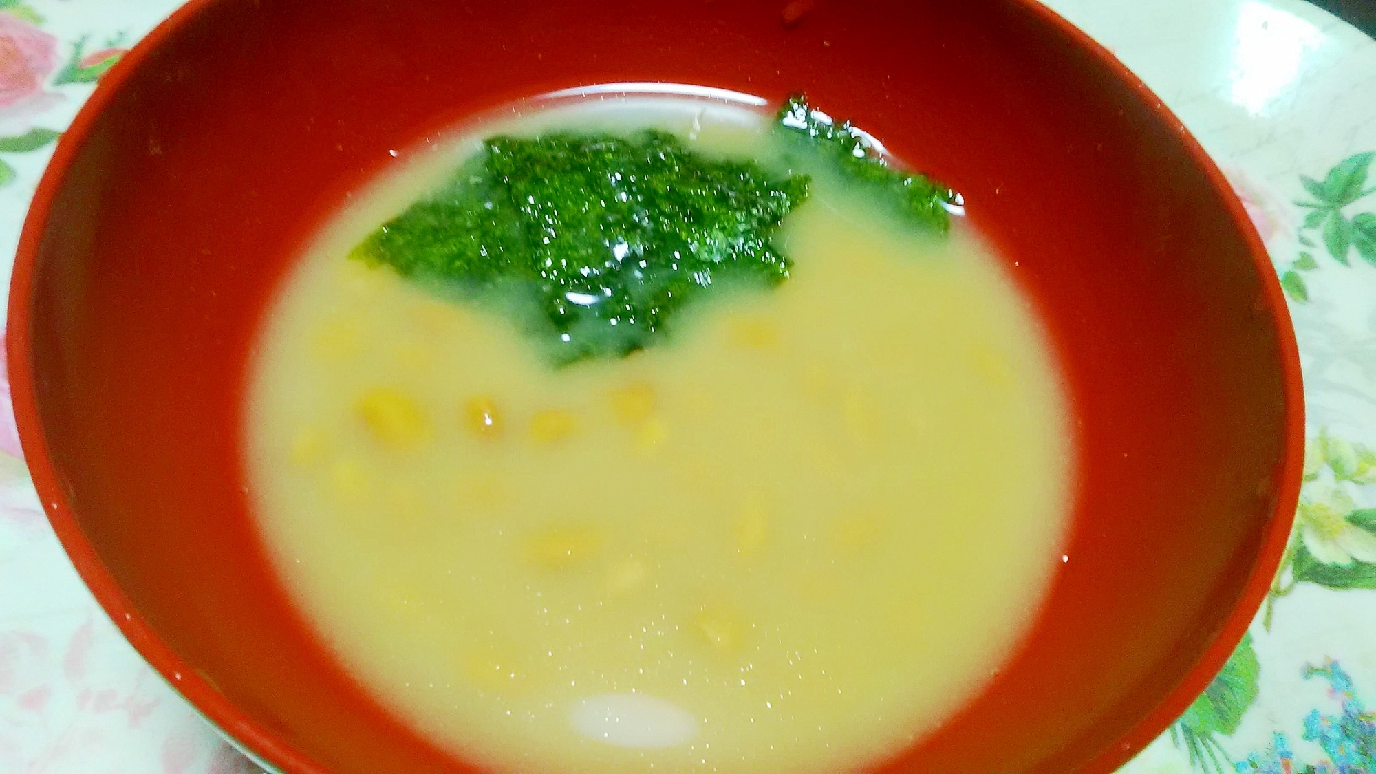 納豆とのりのお味噌汁