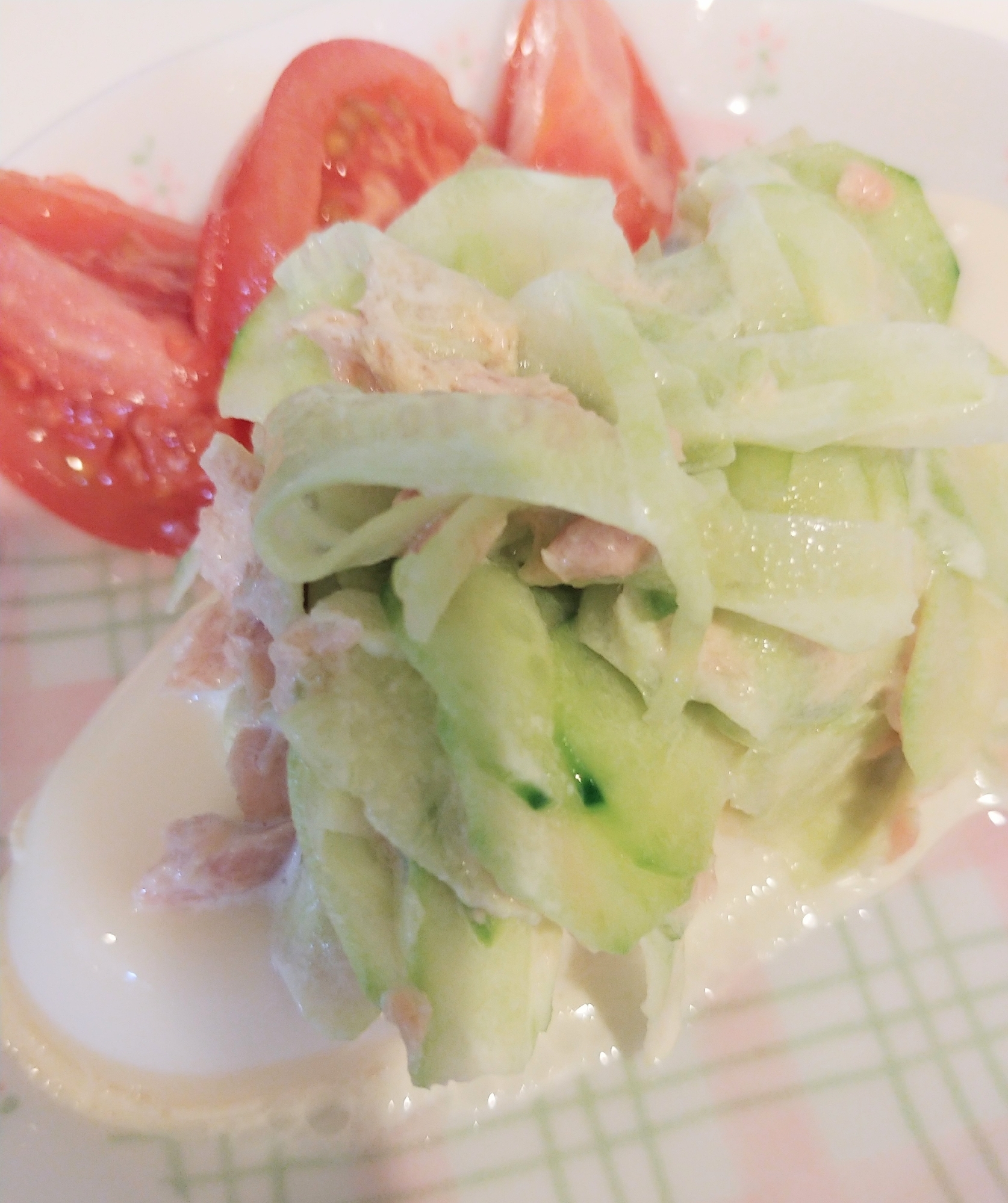 ツナマヨ　きゅうり♡豆腐サラダ