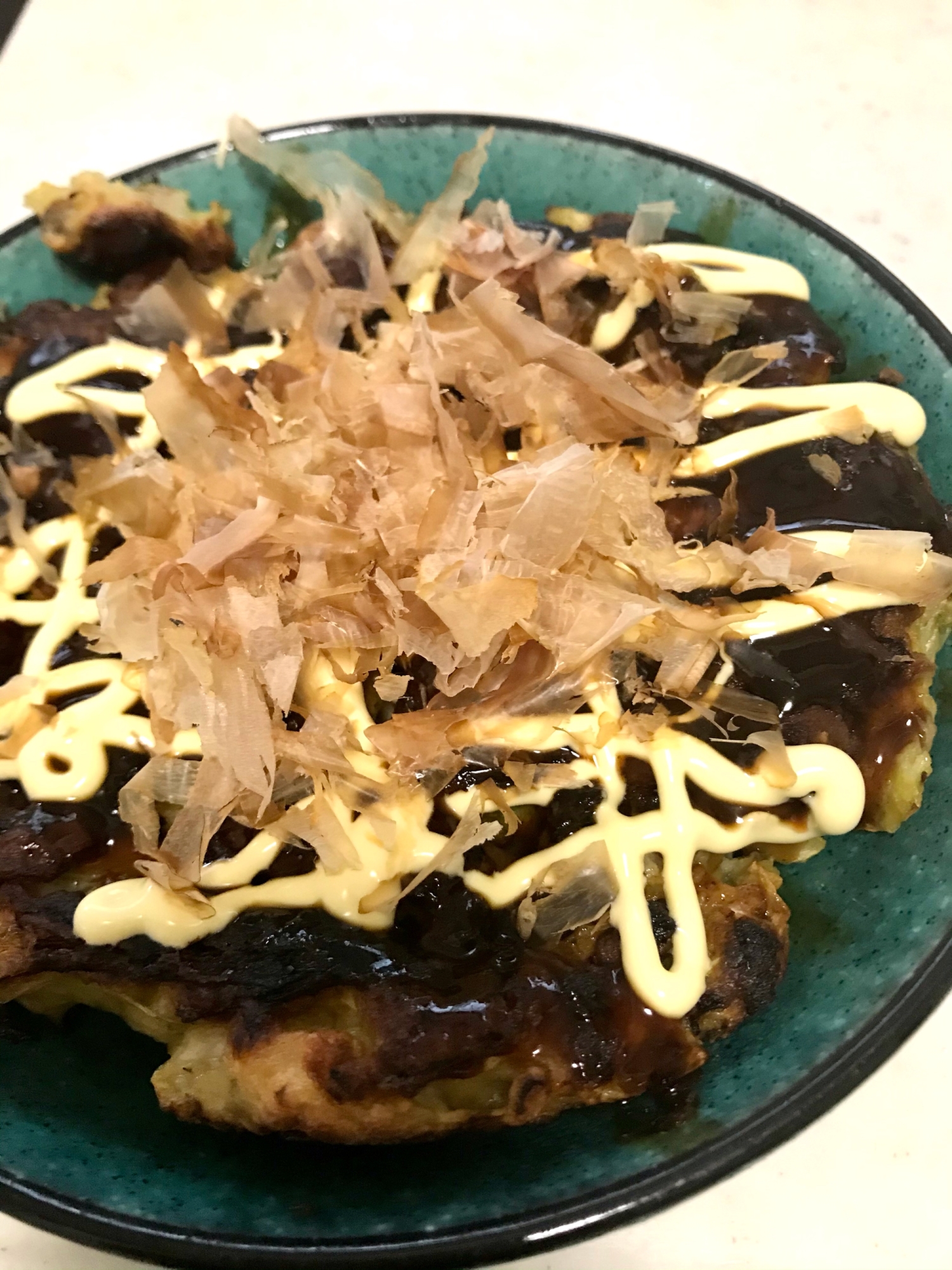 帆立と豚肩ロースのお好み焼き