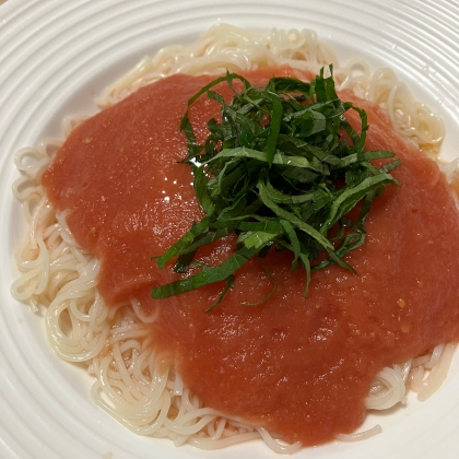 味付け不要!!玉ねぎとトマトの冷製そうめん