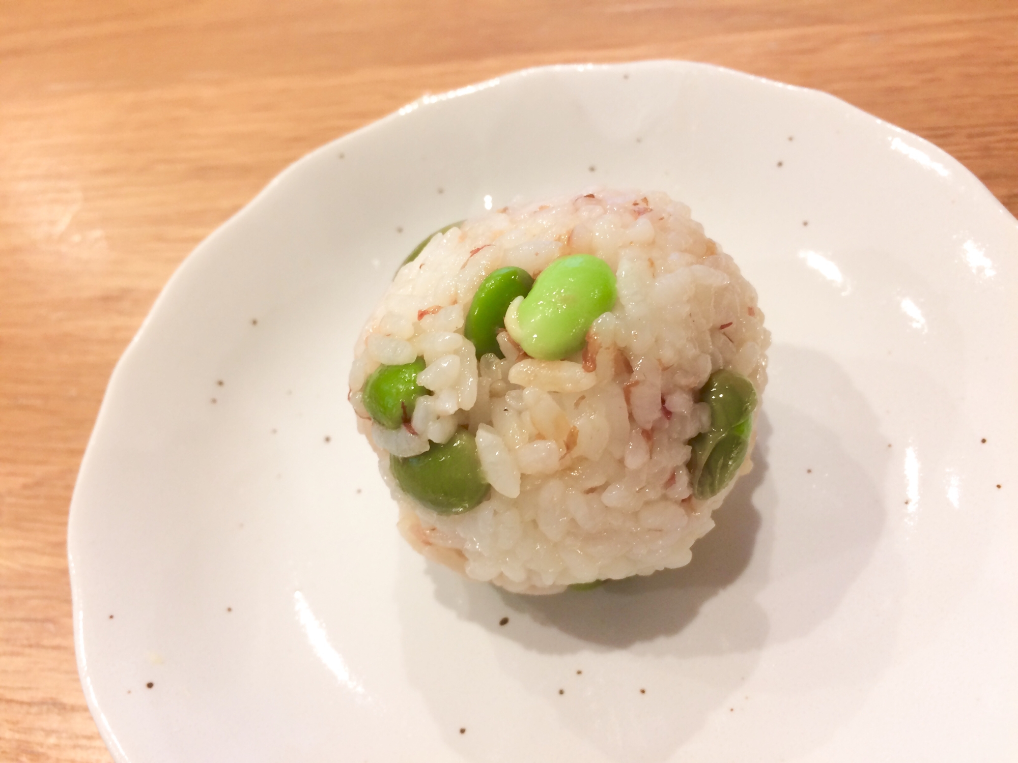 幼児食！枝豆と鰹節のおにぎり