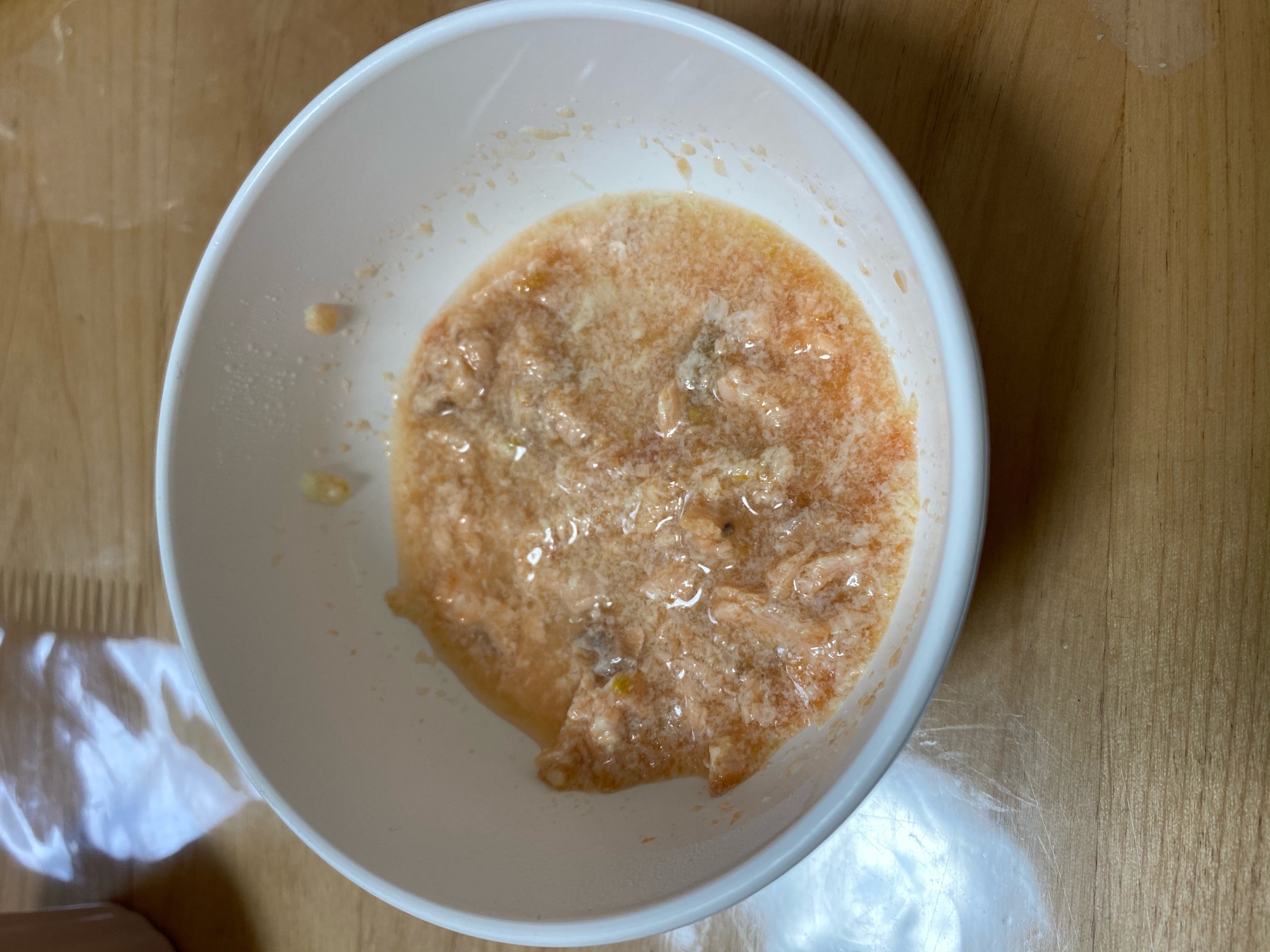 離乳食　鮭のトマト豆乳スープ