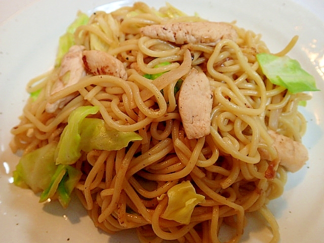 ❤ササミと野菜のにんにく醤油焼きちゃんぽん❤