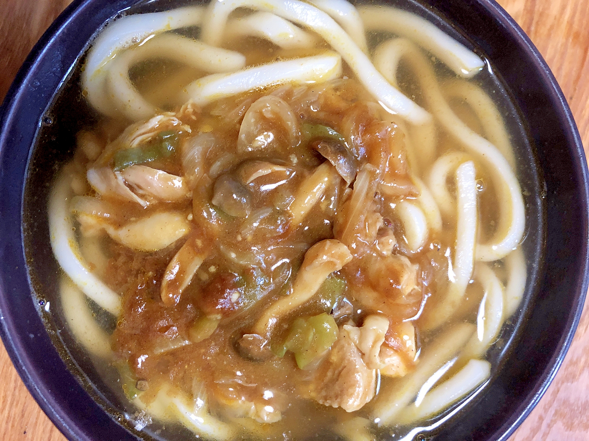 レンチンで短縮！キノコ入りカレーうどん