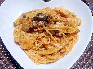 ケチャップと牛乳で 柔らか鶏のトマトクリームパスタ レシピ 作り方 By Mywayu 楽天レシピ