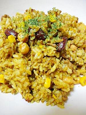 簡単♪ 豆とコーンのドライカレー