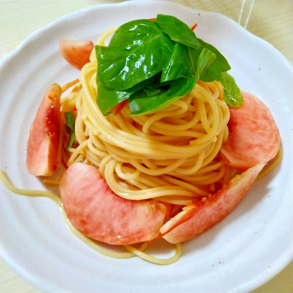 甘くてさっぱり 桃とバジルの冷製パスタ レシピ 作り方 By ももかほっぺ 楽天レシピ 甘くてさっぱり 桃とバジルの冷製パスタ レシピ 作り方 By ももかほっぺ 楽天レシピ