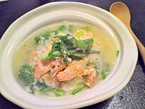 風邪の時にも 塩麹焼き鮭のスープご飯 レシピ 作り方 By Fukuwajutu 楽天レシピ