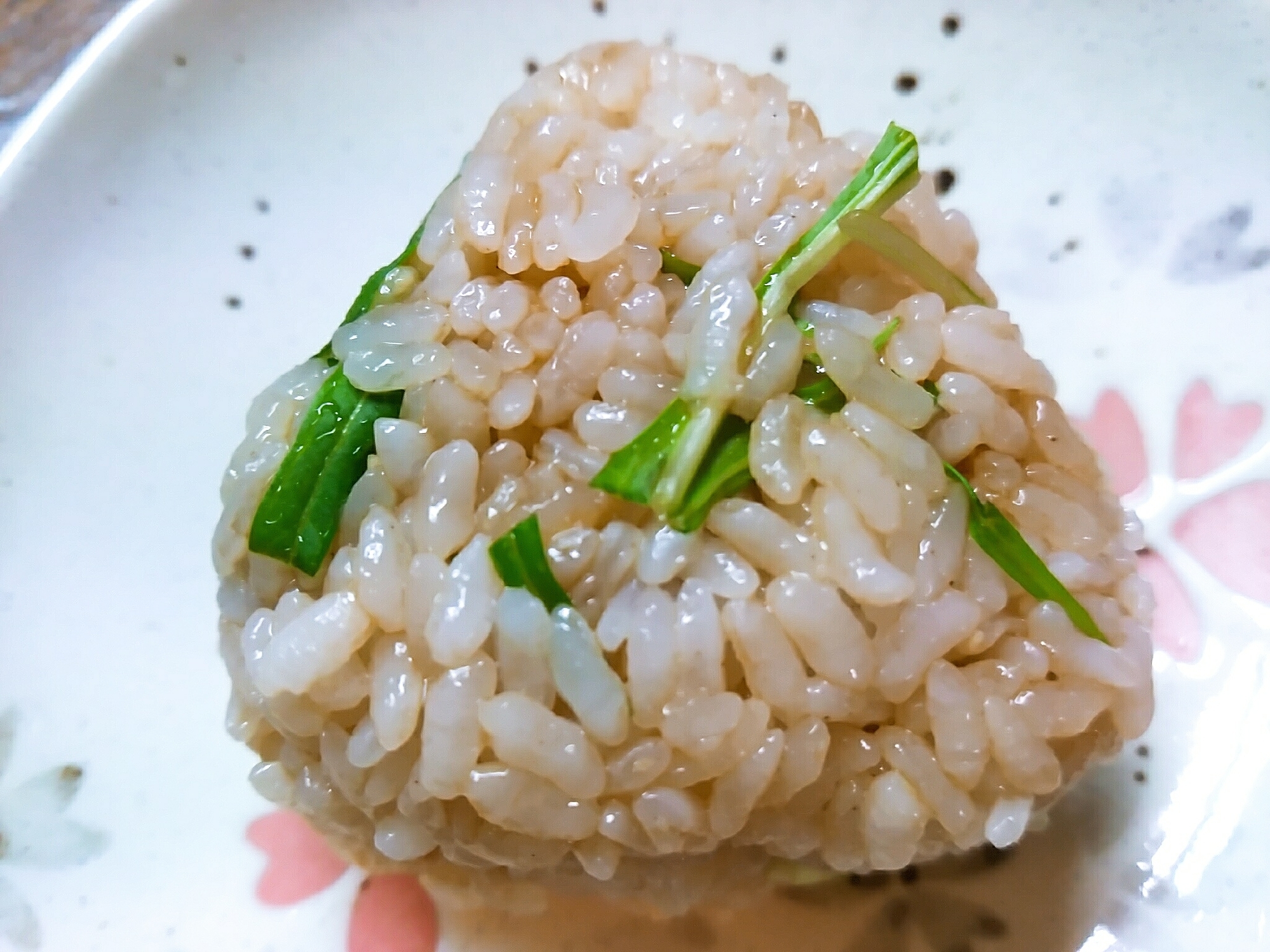 水菜とお好み焼きソース炒めおにぎり