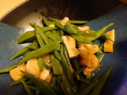 なつかし味の煮物、モロッコいんげんと油揚げ