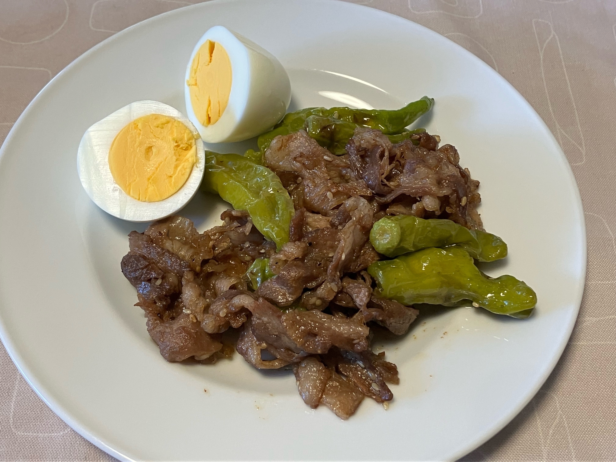 うちのおかず　ししとう肉炒め