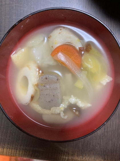 ちくわとこんにゃくの和風スープ