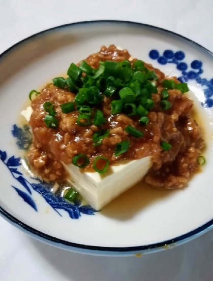 おつまみに！豆腐の肉味噌あんかけ