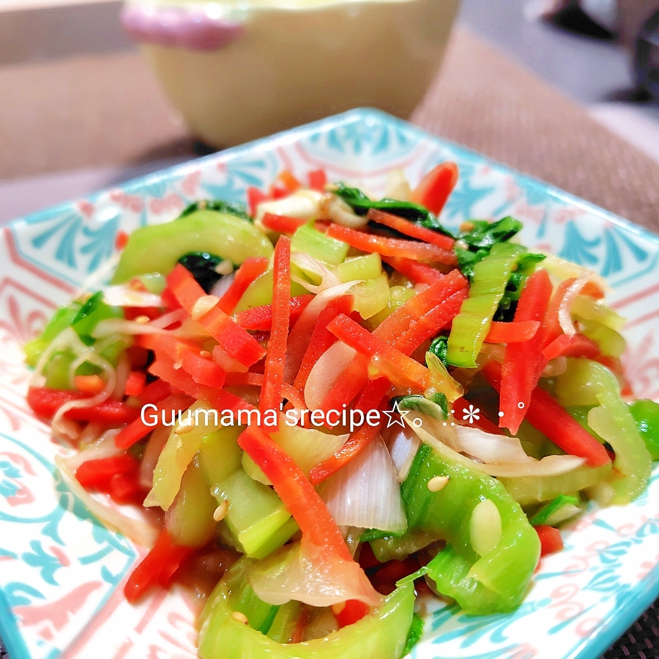 レンジ♡長ネギ香る♡チンゲン菜とにんじんのナムル
