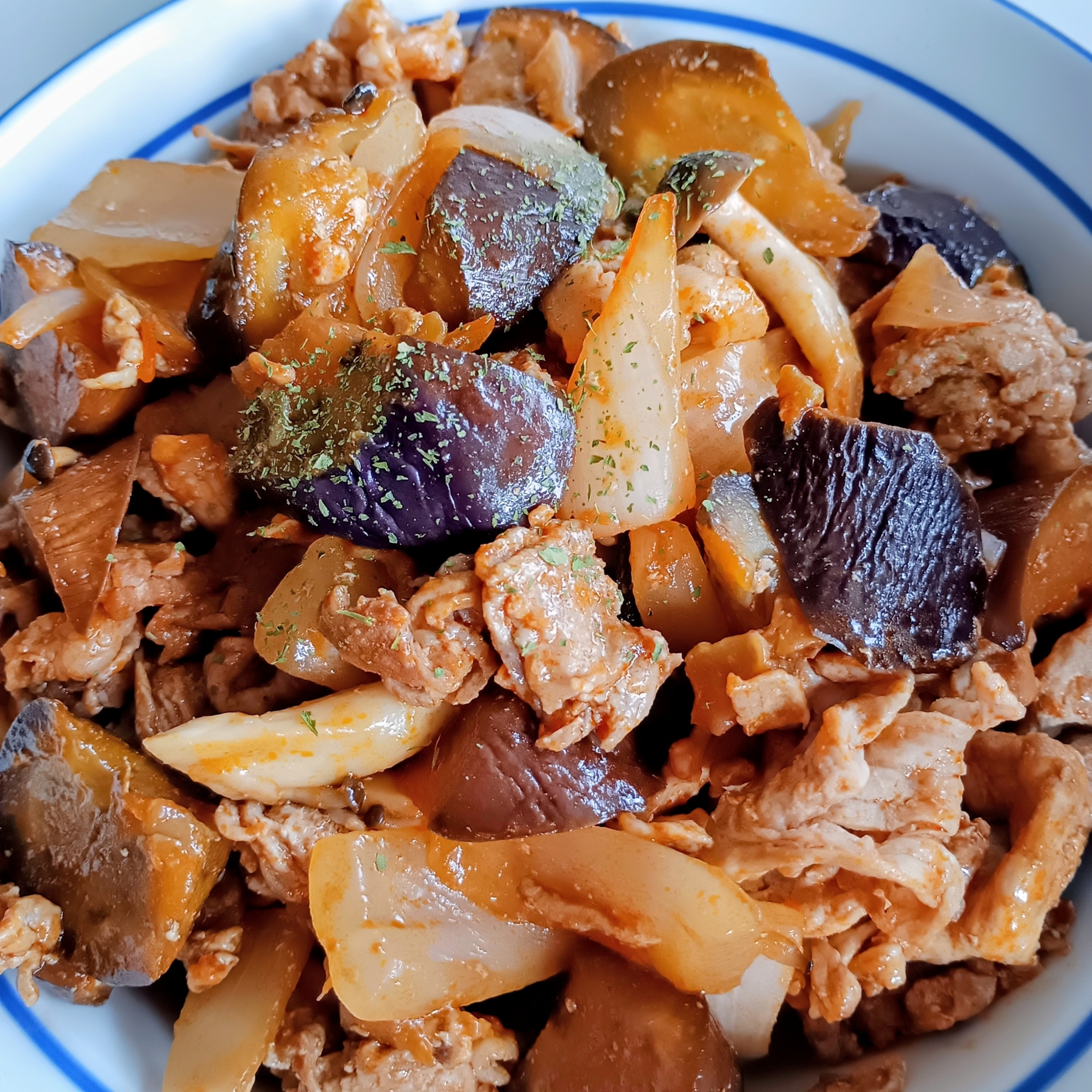 【簡単】茄子入り！ポークケチャップ【ご飯に合う】