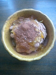 チョコアイスで作りました♪マーマレードとよく混ぜ混ぜして～＾ｍ＾こちらも美味しかったです☆ごちそうさまでした＾＾