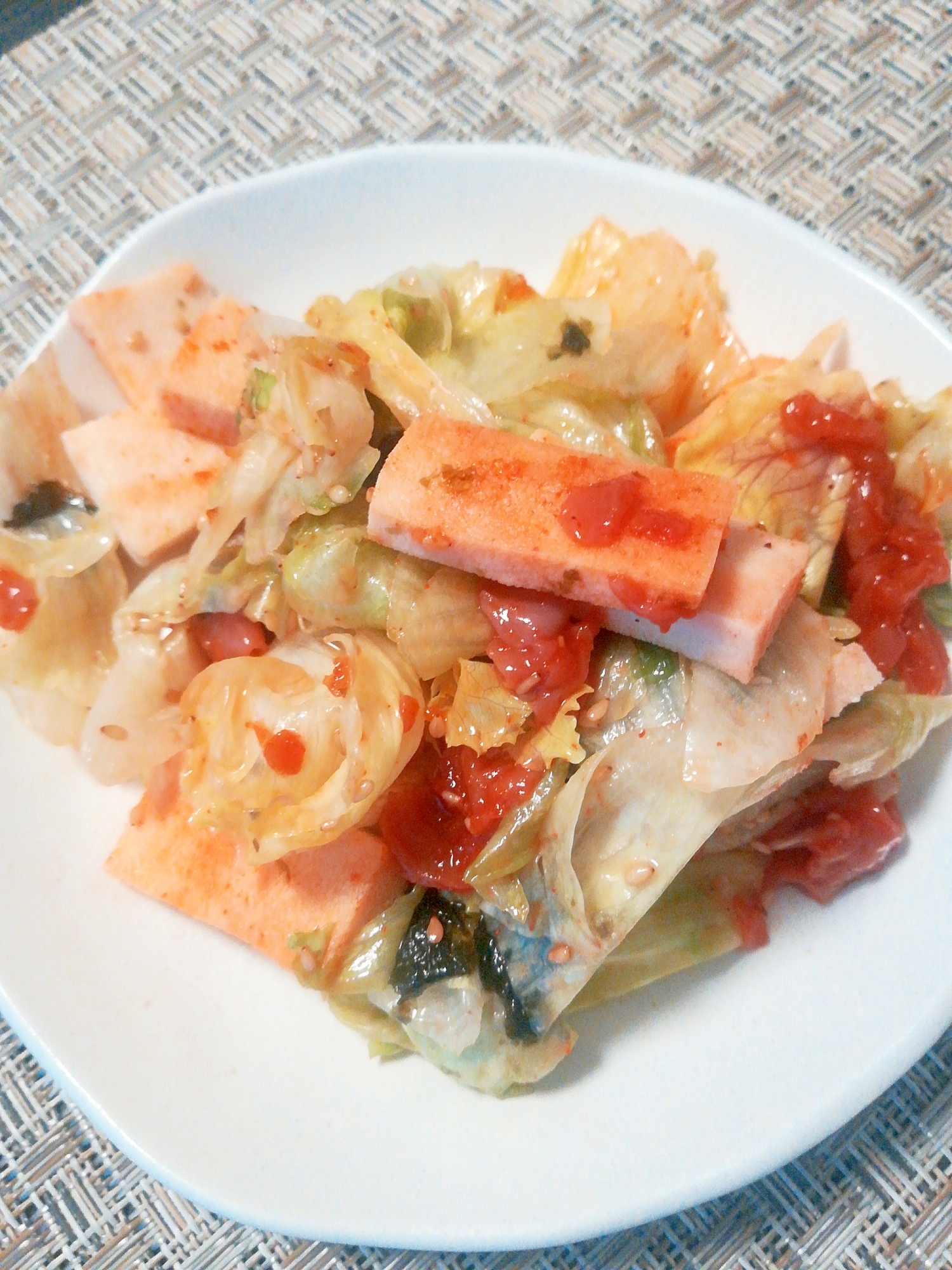 高野豆腐の韓国風ピリ辛サラダ
