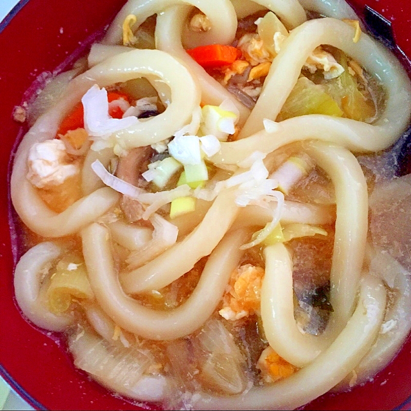 味噌汁の残りでうどん☆