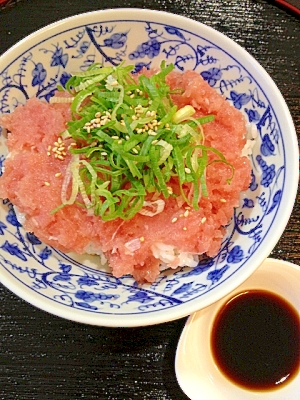 簡単酢飯で☆たっぷり食べれるネギとろ丼♫