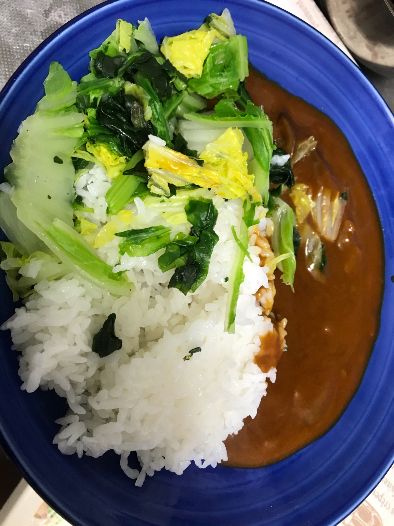 白菜ほうれん草カレー