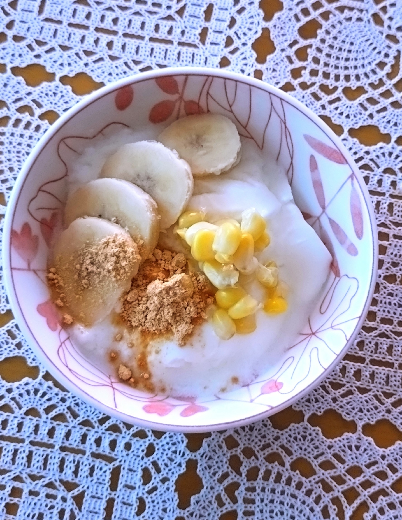 バナナとコーンのきな粉ヨーグルト◇