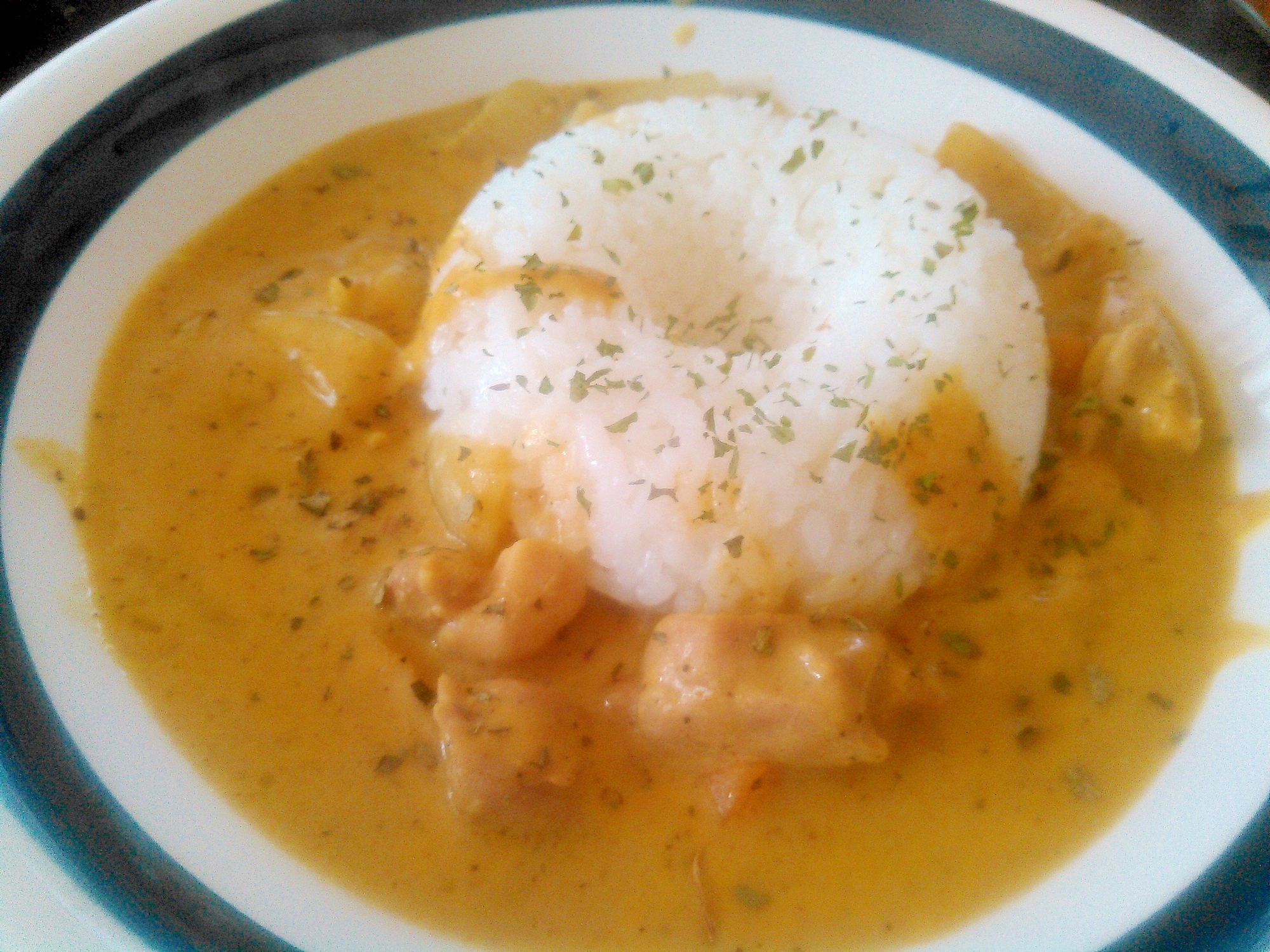 バジル風味のチキンカレー