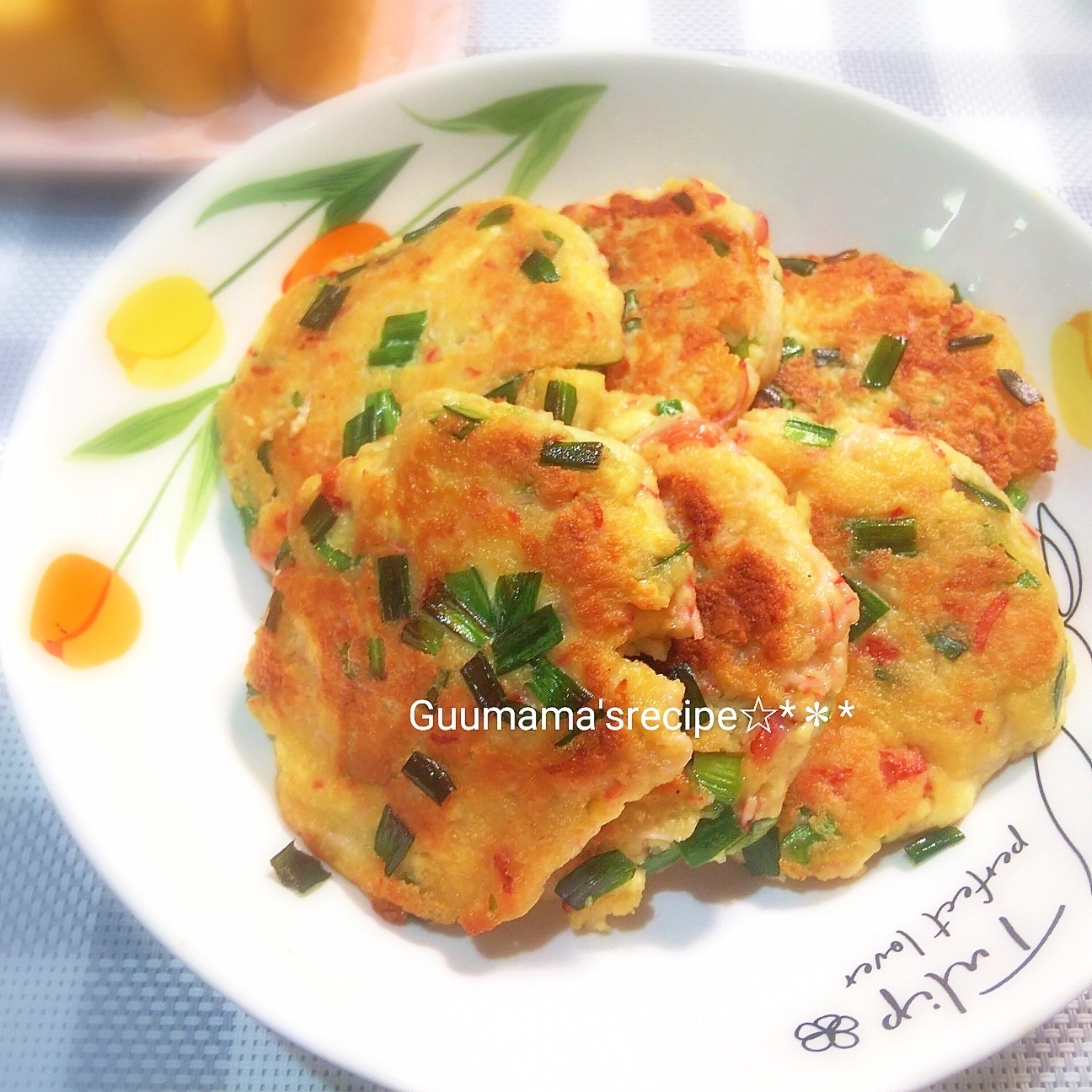 ニラとカニカマの豆腐チヂミ