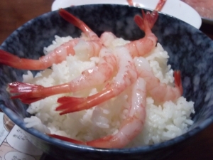 塩であっさり甘海老丼