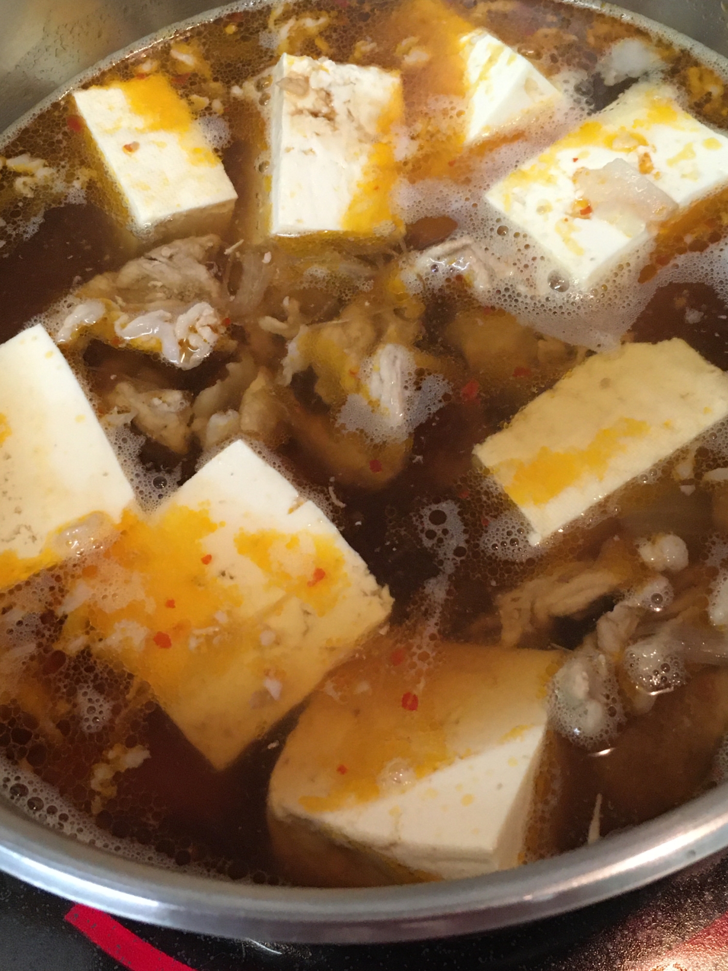 余った豚の生姜焼きで肉豆腐