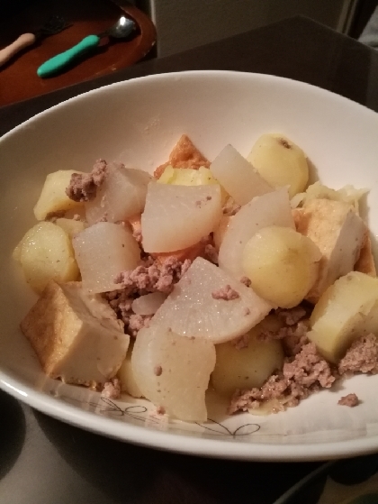 厚揚げとじゃがいもの味噌煮