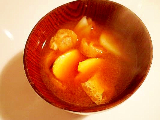 安納芋と蕪  油揚げのお味噌汁