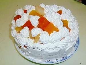 ケーキ デコレーション フルーツ缶詰 食べ物の写真をたくさんとらえ からかう