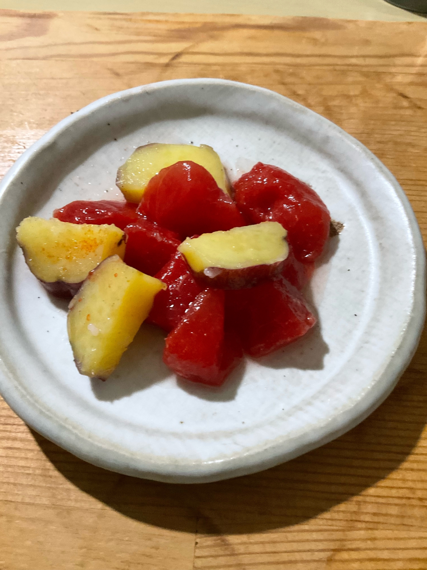 さつまいもとスイカの煮物