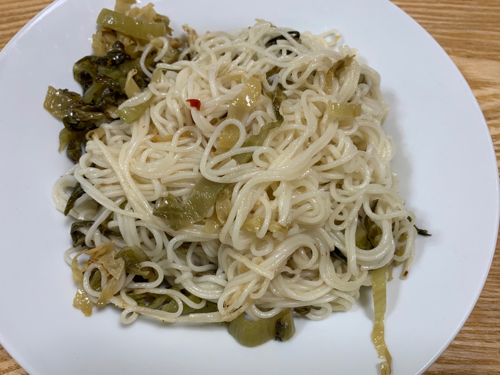 高菜漬けペペロンチーノ風そうめんチャンプル