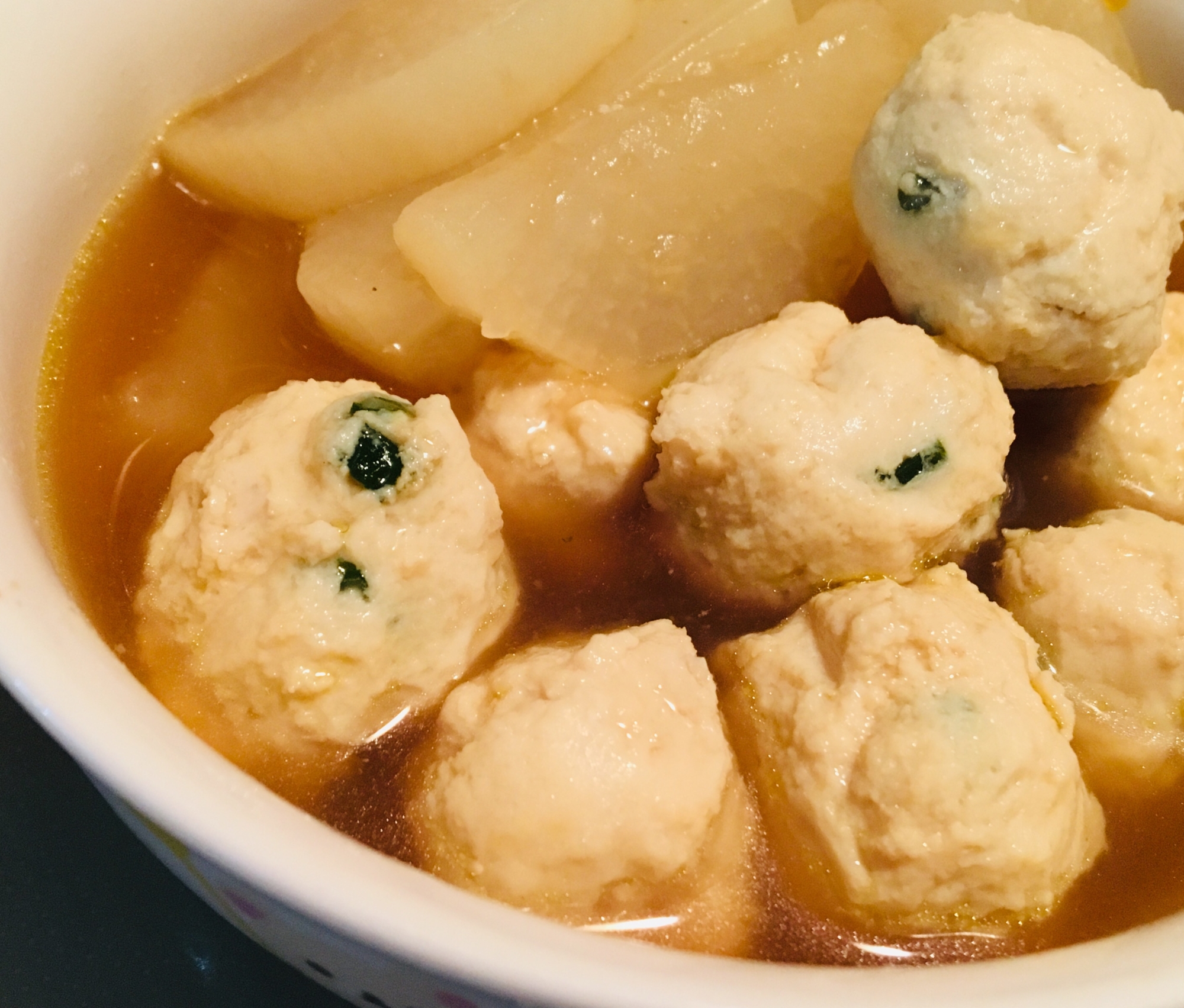 たまには洋風煮【大根と鶏団子のコンソメ煮】