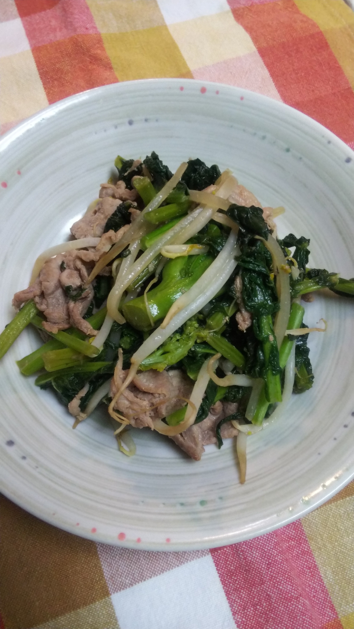 パパっと☆牛肉とつぼみ菜の炒め物