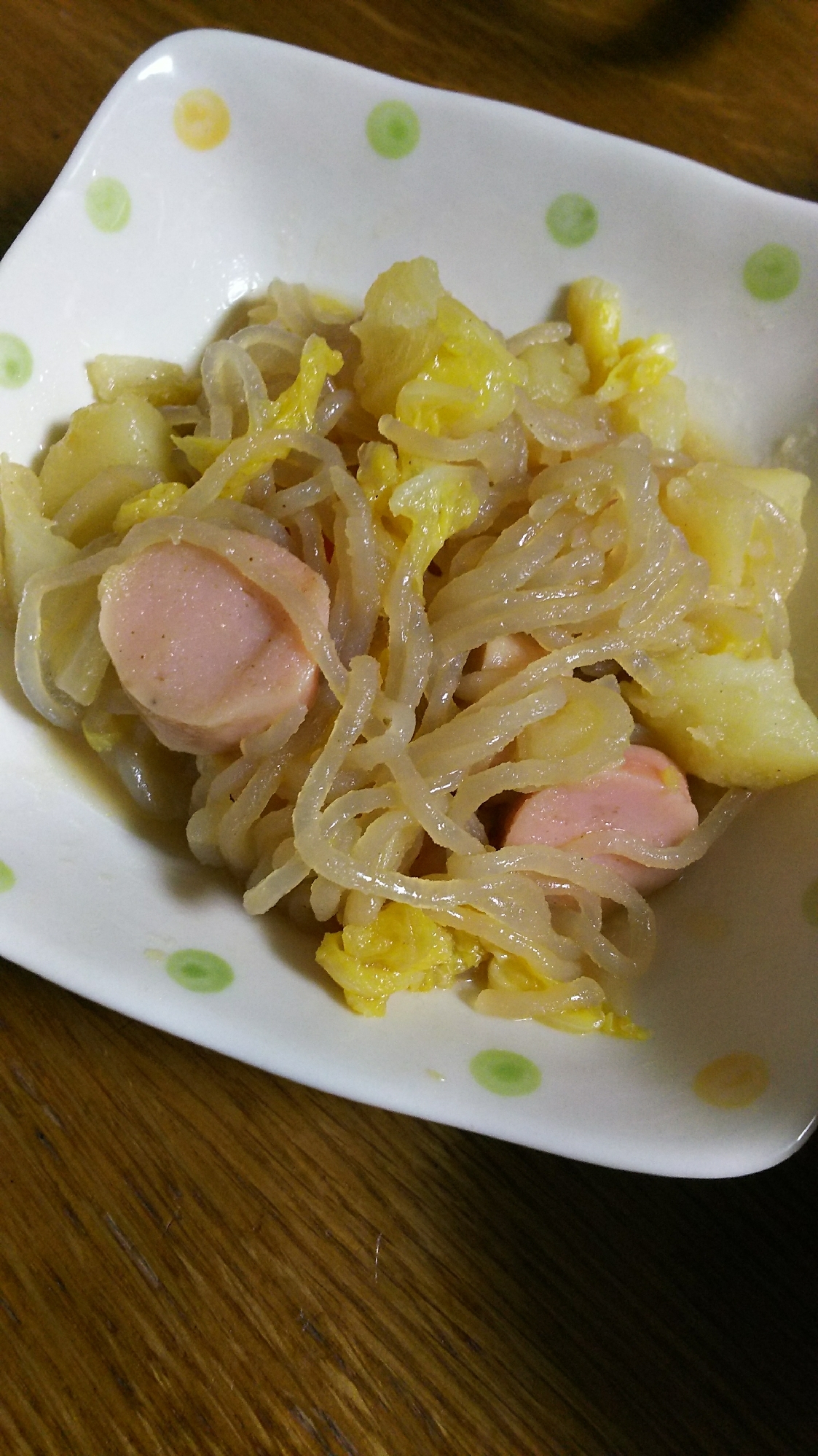 魚肉&糸こんにゃく&白菜&じゃが芋の煮物